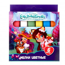 Мел цветной Enchantimals, 6 шт. в упаковке с европодвесом